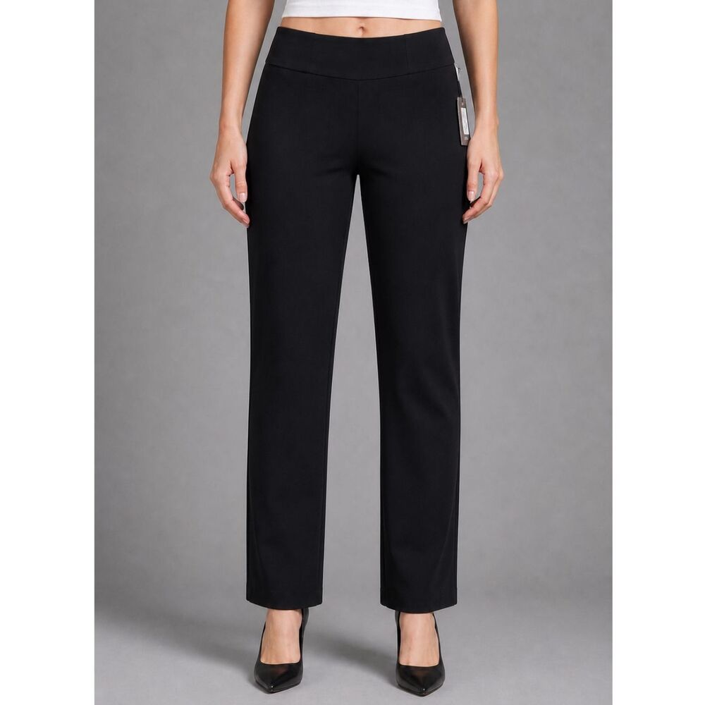 Bespoke Couture Pants Straight Leg Ponte Wrinkle Resistant Black 8